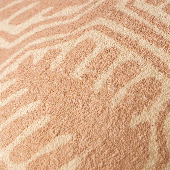 Oleander Terracotta Block Print Pillow