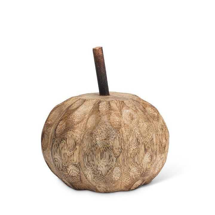 Hand-Carved Wooden Pumpkin