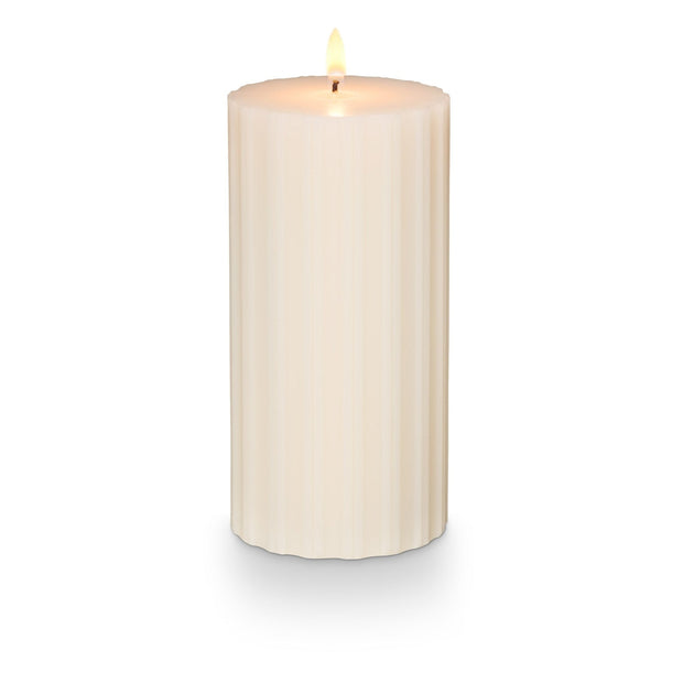 Winter White Fluted Pillar Candle