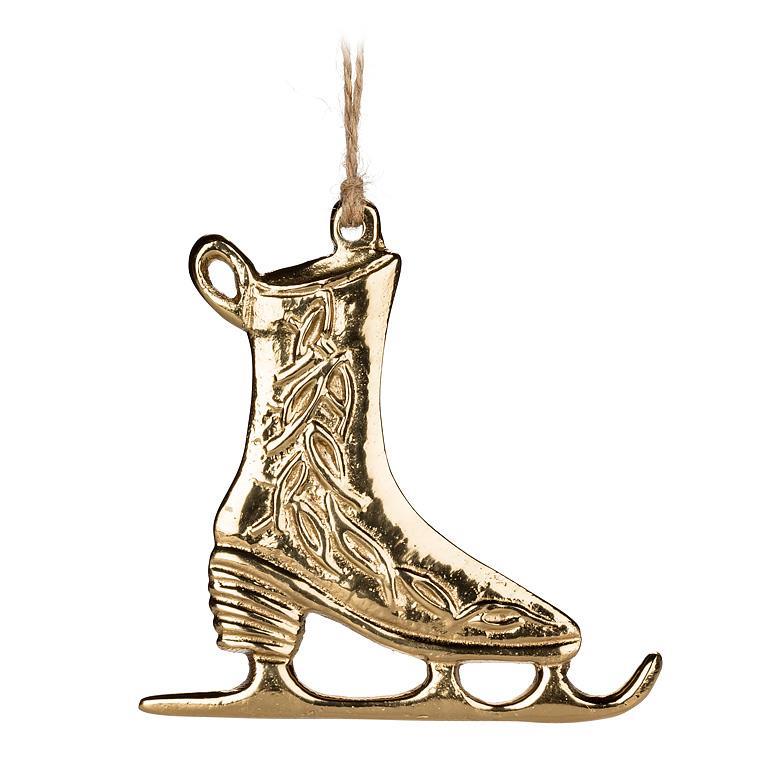 Winter Meadow Gold Skate Ornament