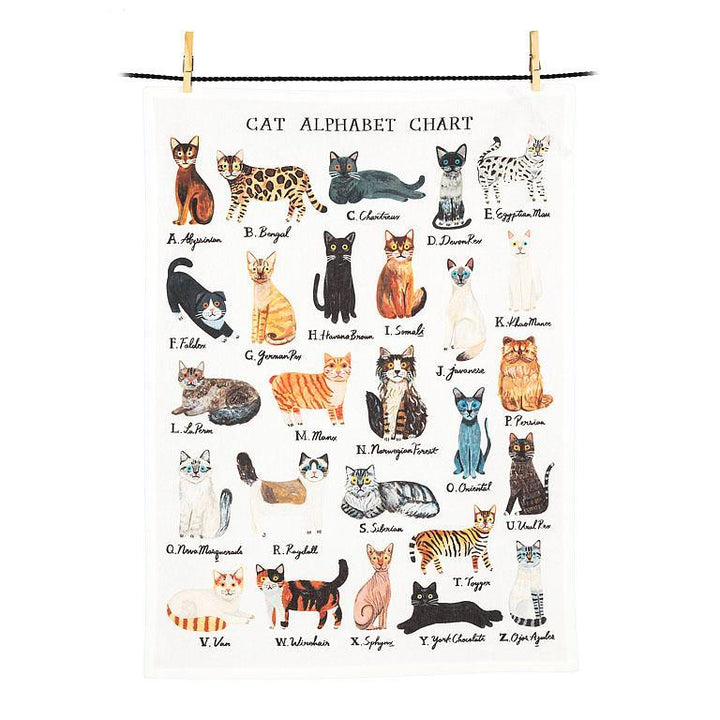 Cat Alphabet Tea Towel