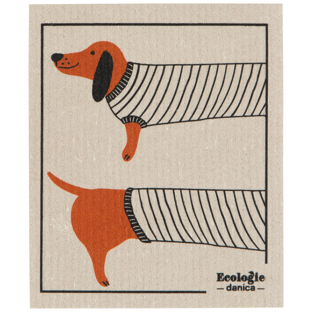 Striped Dachshund Swedish Dishcloth