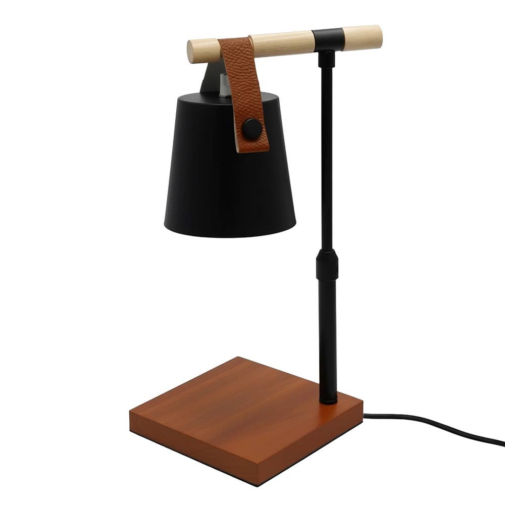 Wood & Metal Candle Warmer Lamp | Black