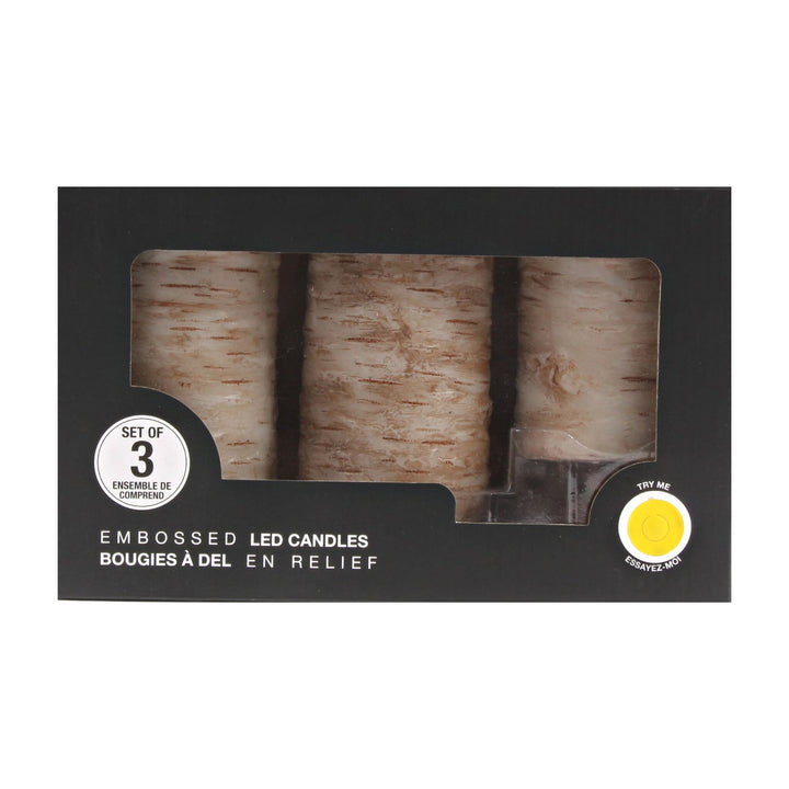 Birch Glow LED Candle Trio