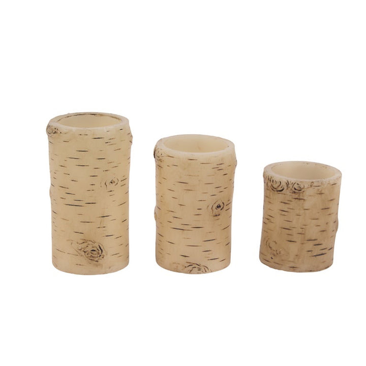 Birch Glow LED Candle Trio