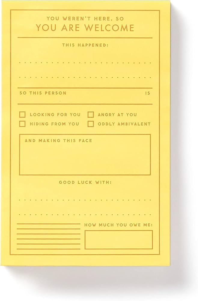 You Are Welcome Memo Pad