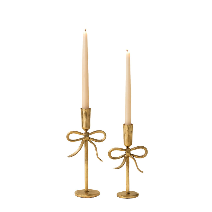 Brass Bow Candlesticks