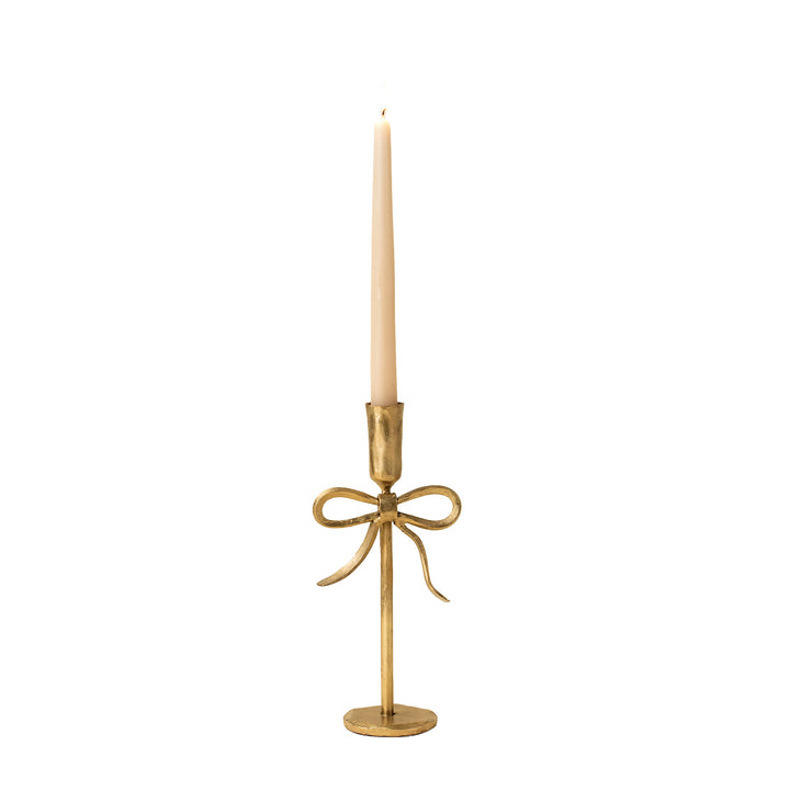 Brass Bow Candlesticks