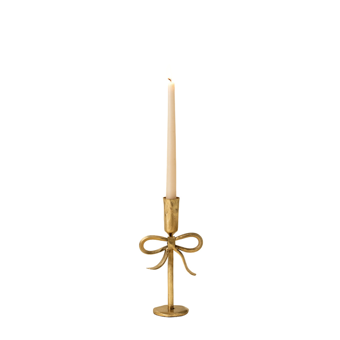 Brass Bow Candlesticks