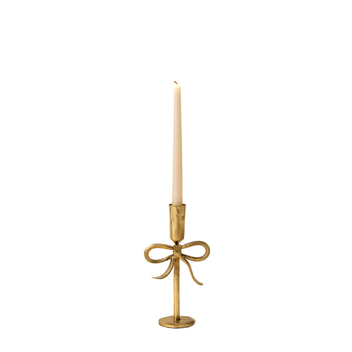 Brass Bow Candlesticks