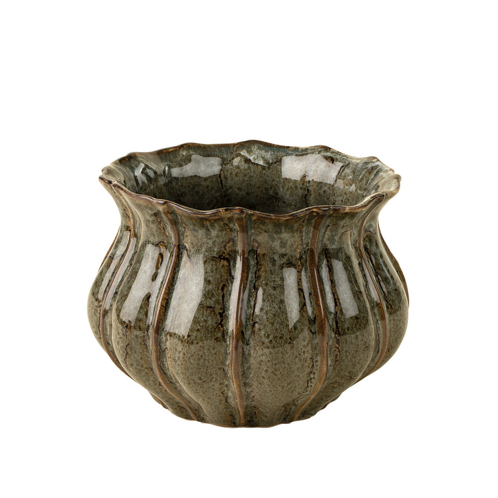 Meadow Ruffle Olive Vase