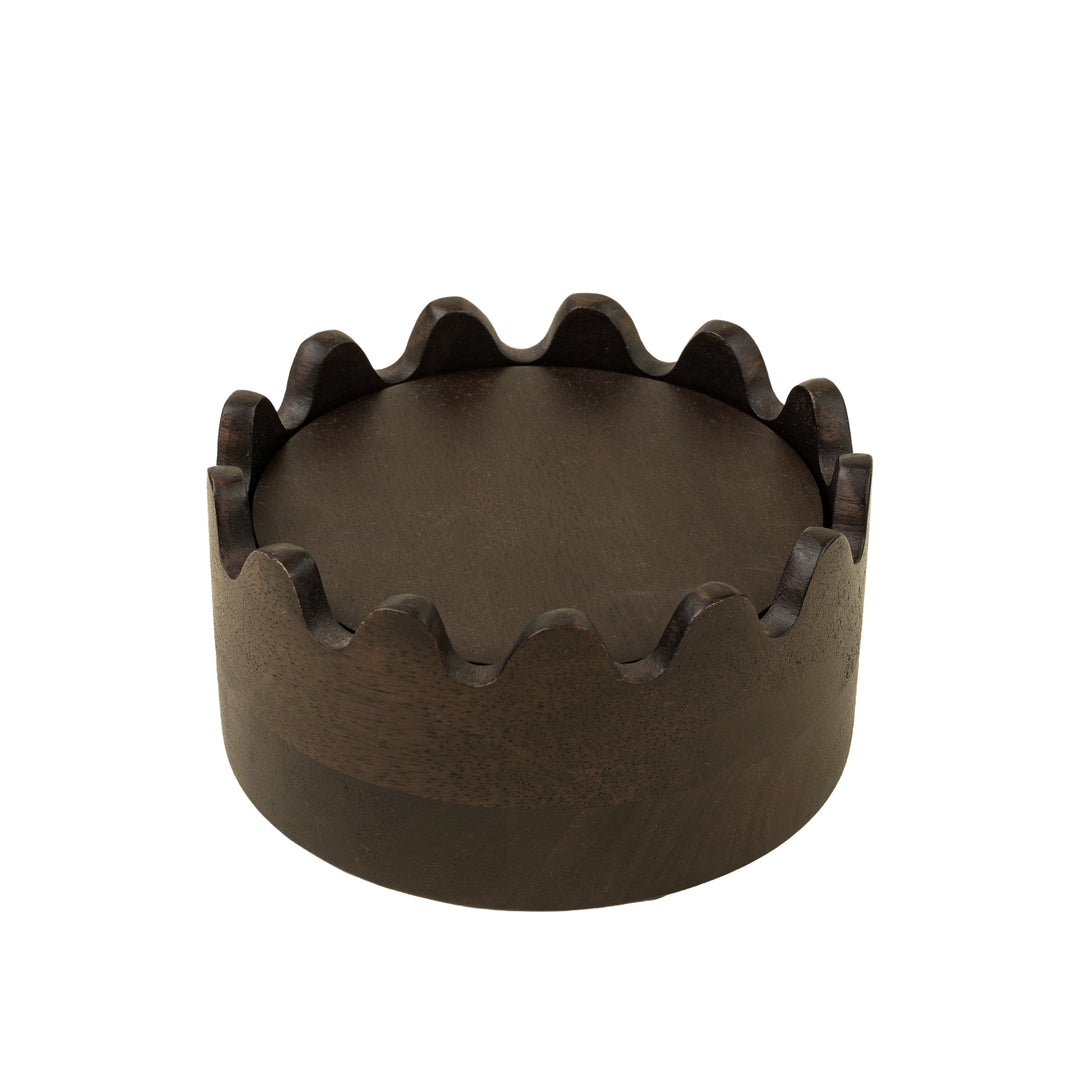Scalloped Wood Coaster Set