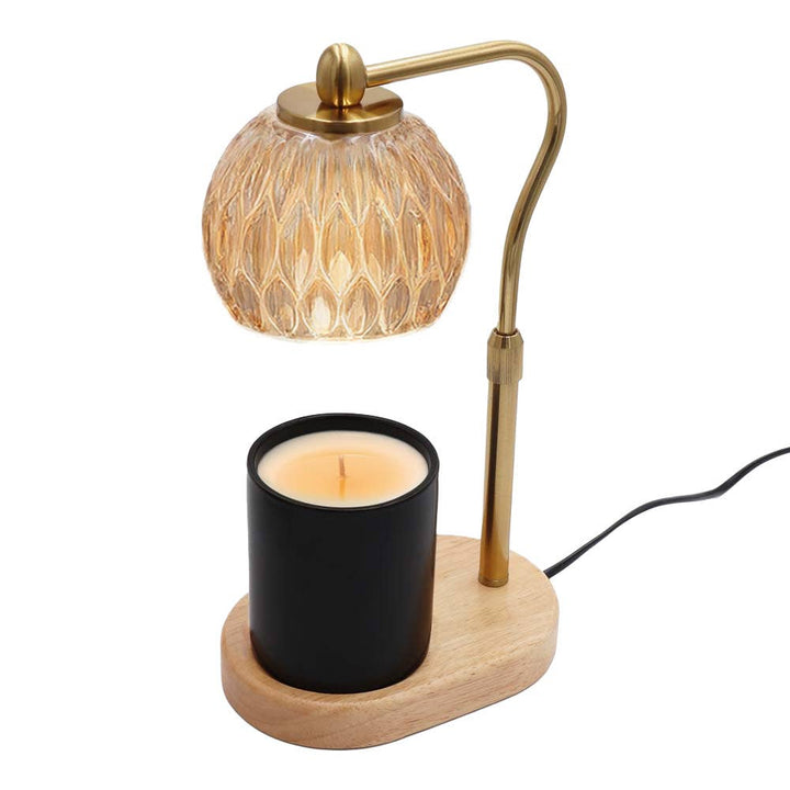 Crystal Glass Candle Warmer Lamp | Antique Gold