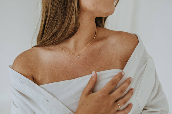 A Little Love Cubic Heart & Ball Bar Chain Necklace • Sydney Rose Co.