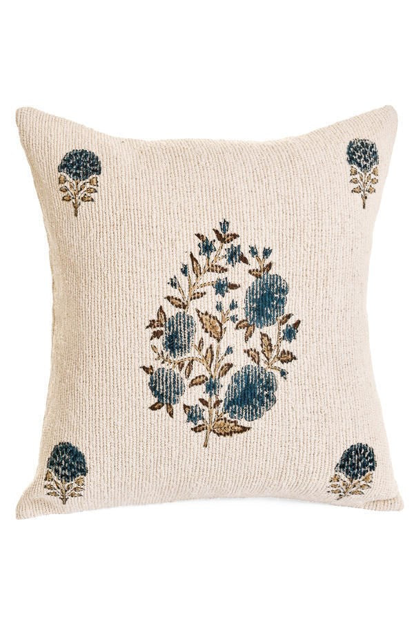 Handwoven Garden Bloom Cushion in Natural