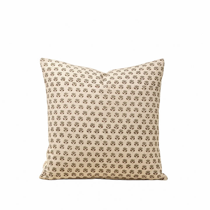 Sand Mini Block Print Cotton Pillow