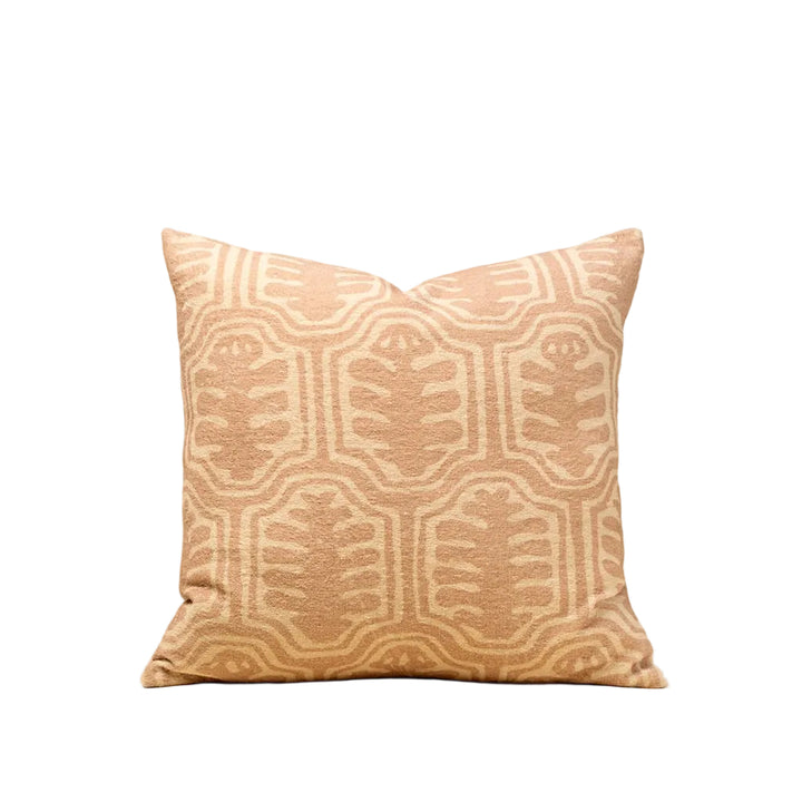 Oleander Terracotta Block Print Pillow