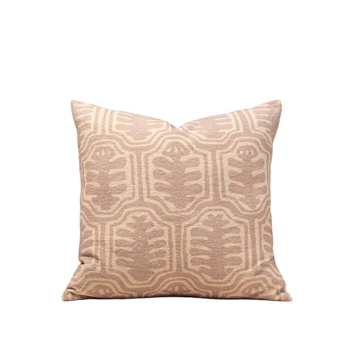 Oleander Terracotta Block Print Pillow