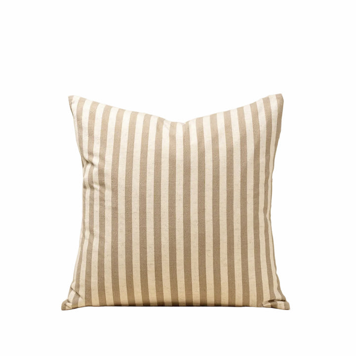 Sand Narrow Stripe Cotton Linen Pillow
