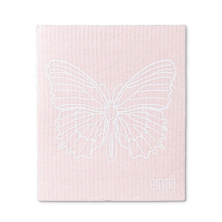 Pink Butterfly Sponge Cloth