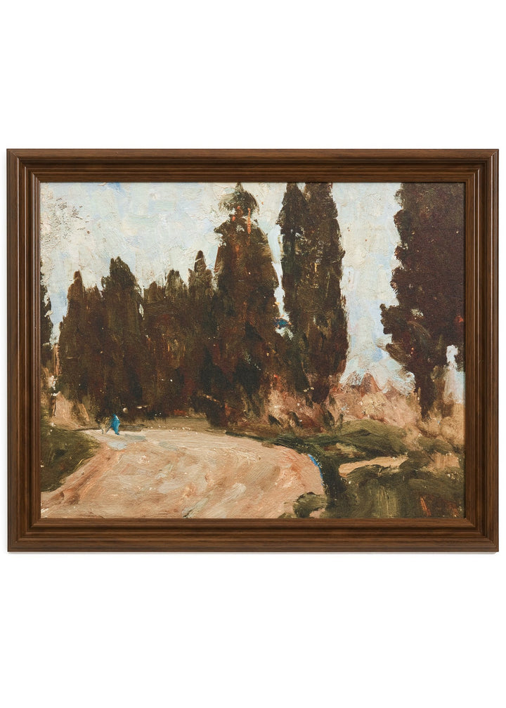 Cypress Road Landscape - Framed Canvas