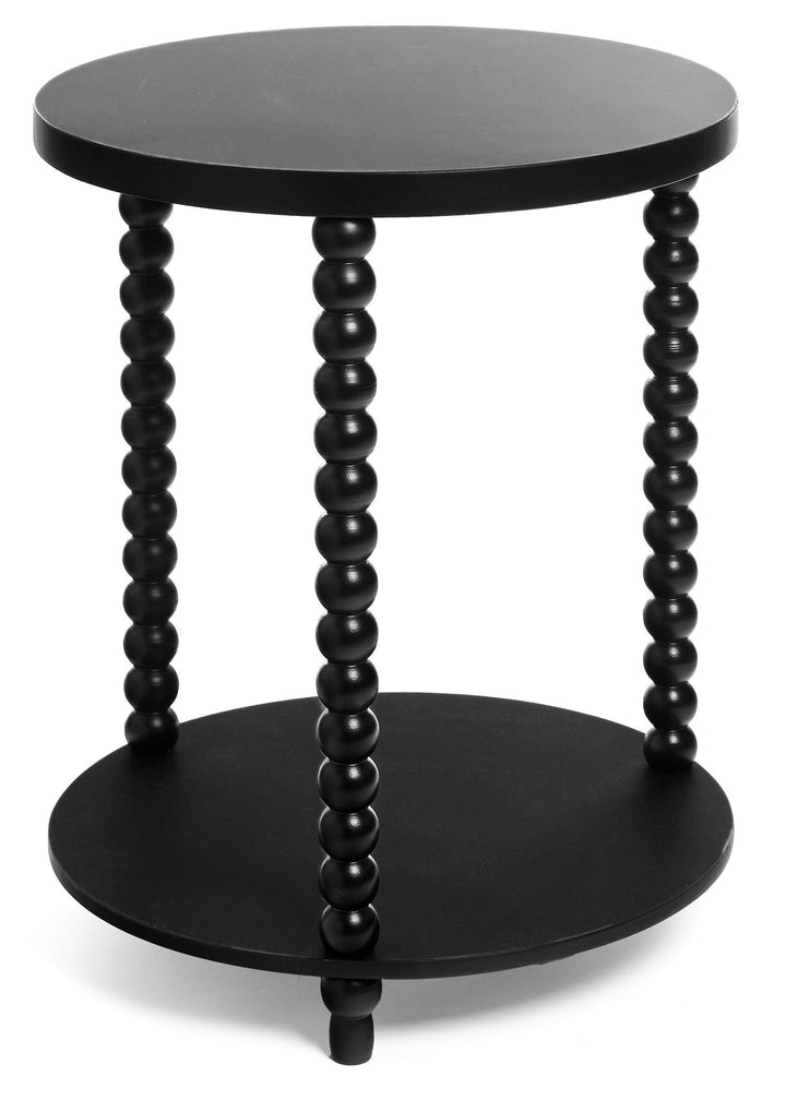 Round Black Spindle Accent Table