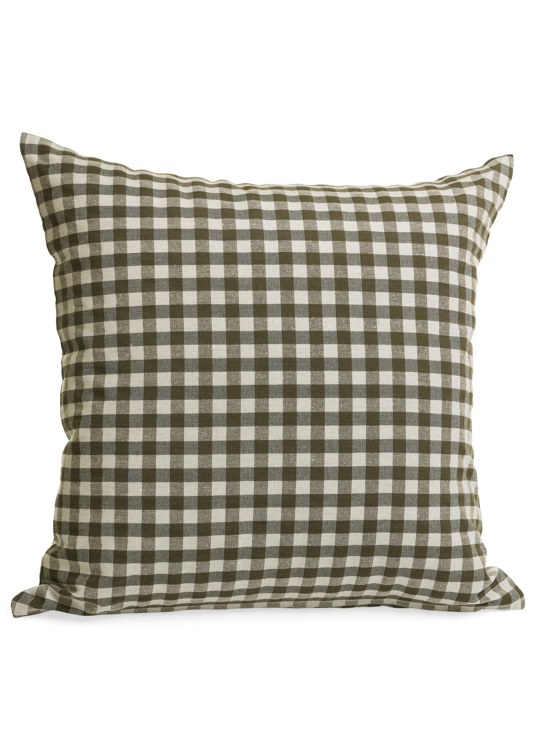 Olive Gingham Pillow