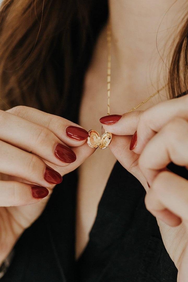 Mini Oval Gold Filled Locket Necklace