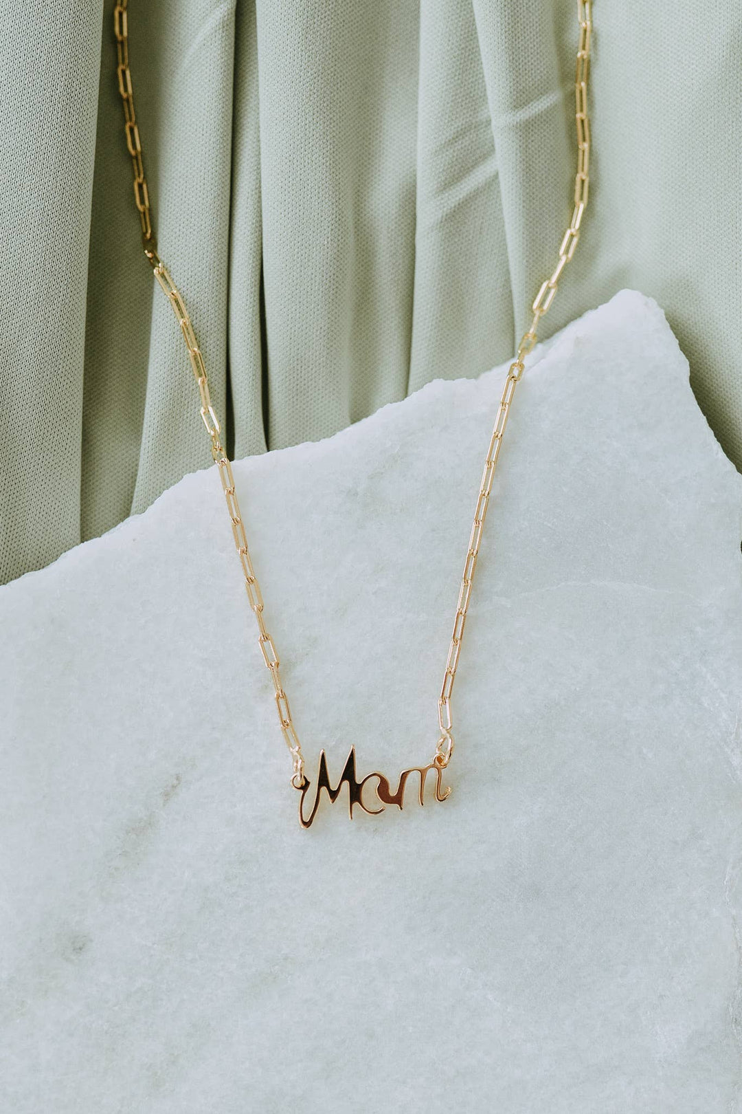 Mom Script Necklace