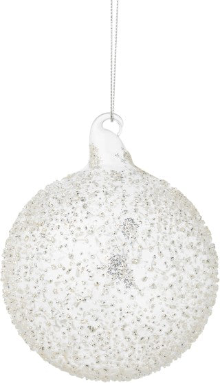 Silver Sand Glass Ball Ornament