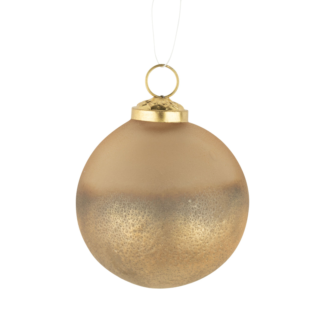 Frosted Gold Ball Ornament