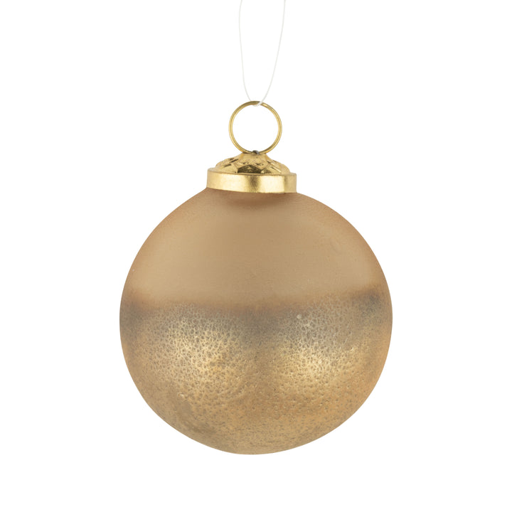 Frosted Gold Ball Ornament