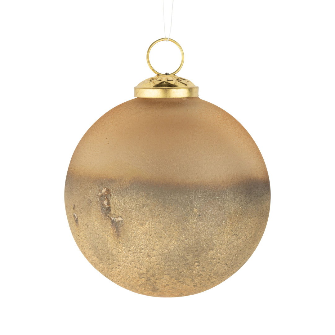 Frosted Gold Ball Ornament