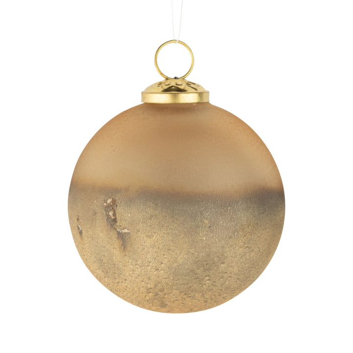 Frosted Gold Ball Ornament