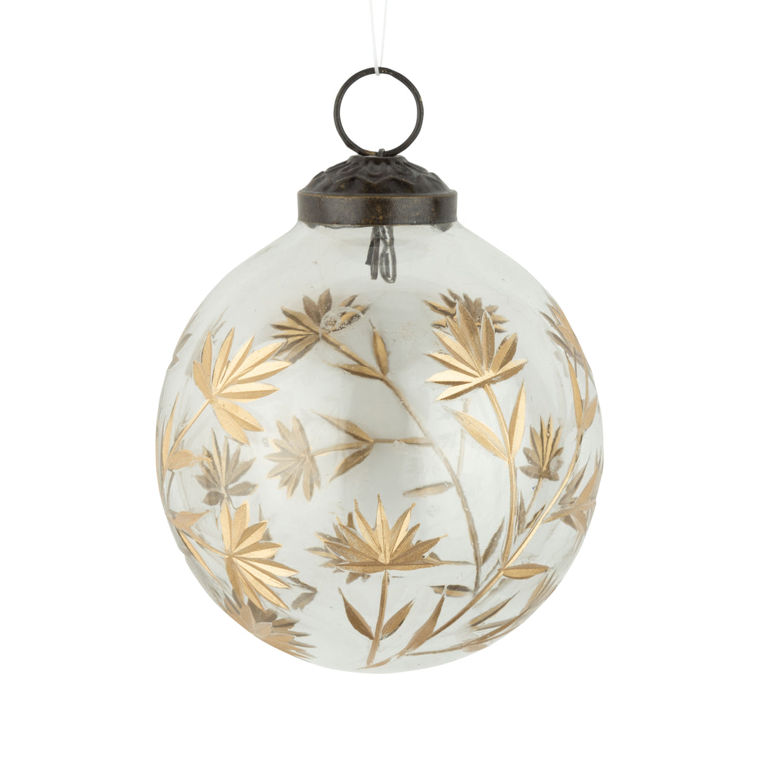 Etched Meadow Glass Ornament