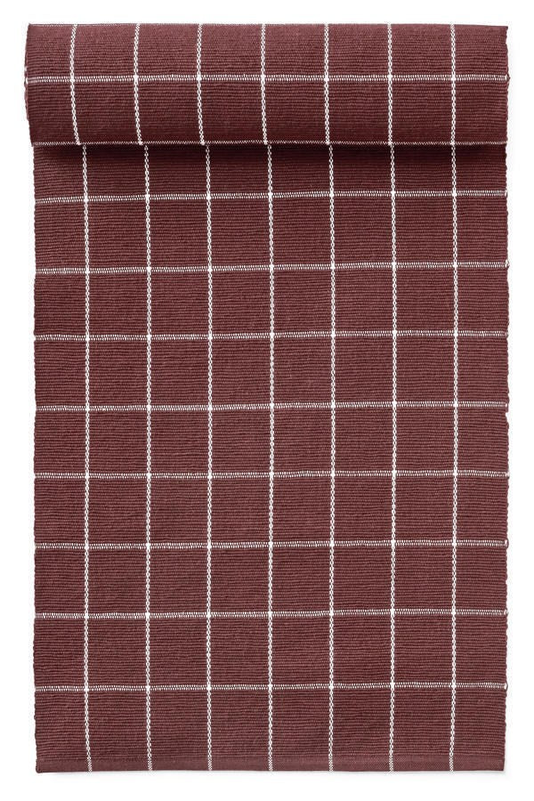 Bordeaux Windowpane Cotton Table Runner