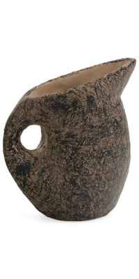 Sculptural Handle Vase in Earth Brown