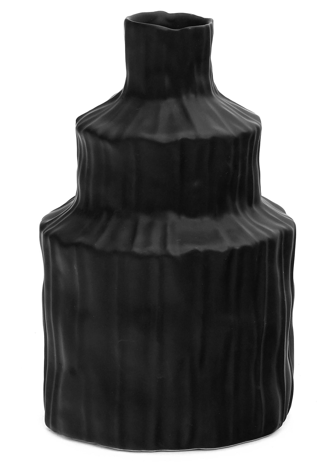 Lavinia Textured Matte Black Vase