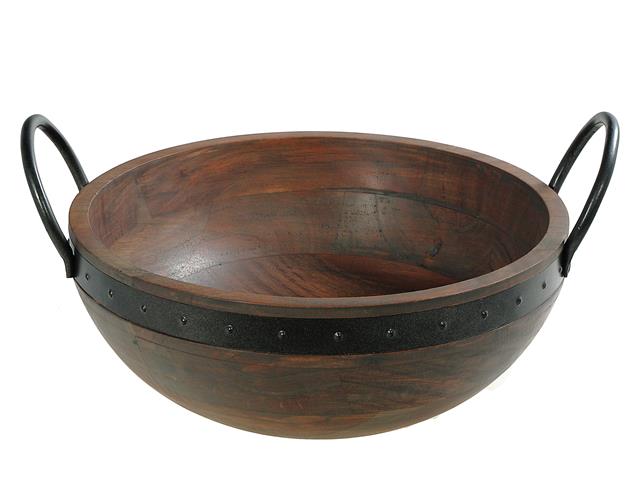 Acacia & Iron Rivet Bowl