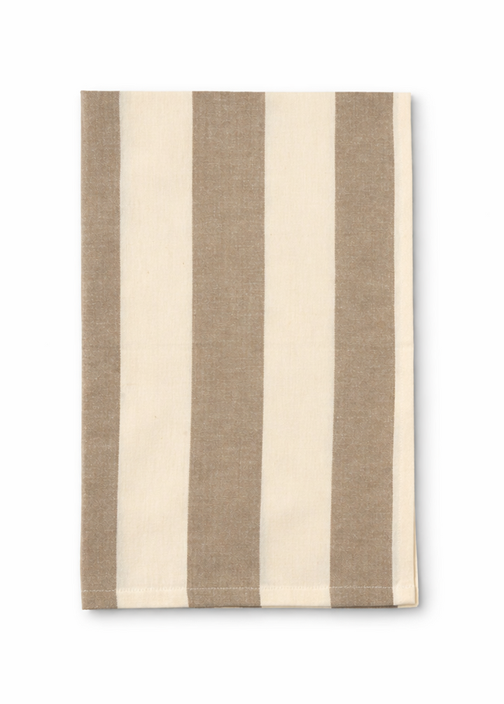 Striped Cotton Tea Towel · Stone