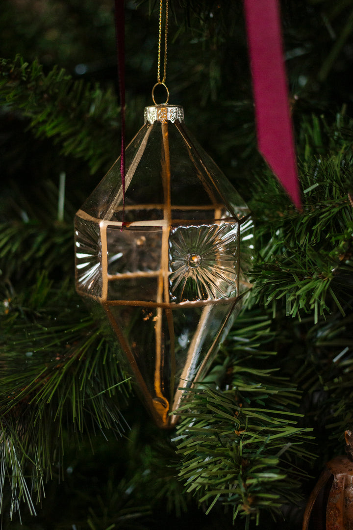 Gold Glass Geometric Ornament