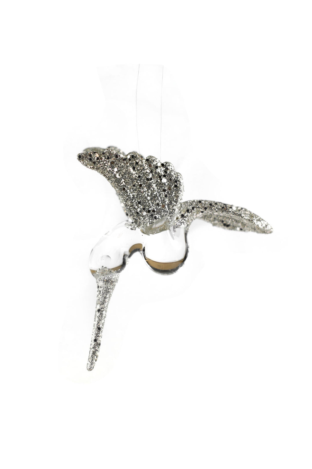 Silver Glass Hummingbird Ornament
