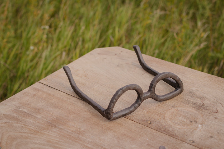 Cast Iron Spectacles Sculpture in Antiqued Black