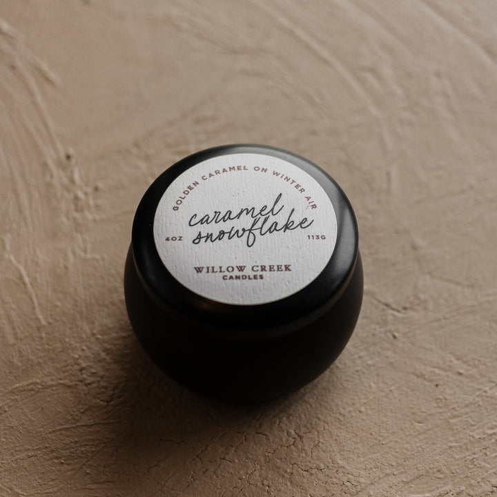 Caramel Snowflake 4oz Travel Candle