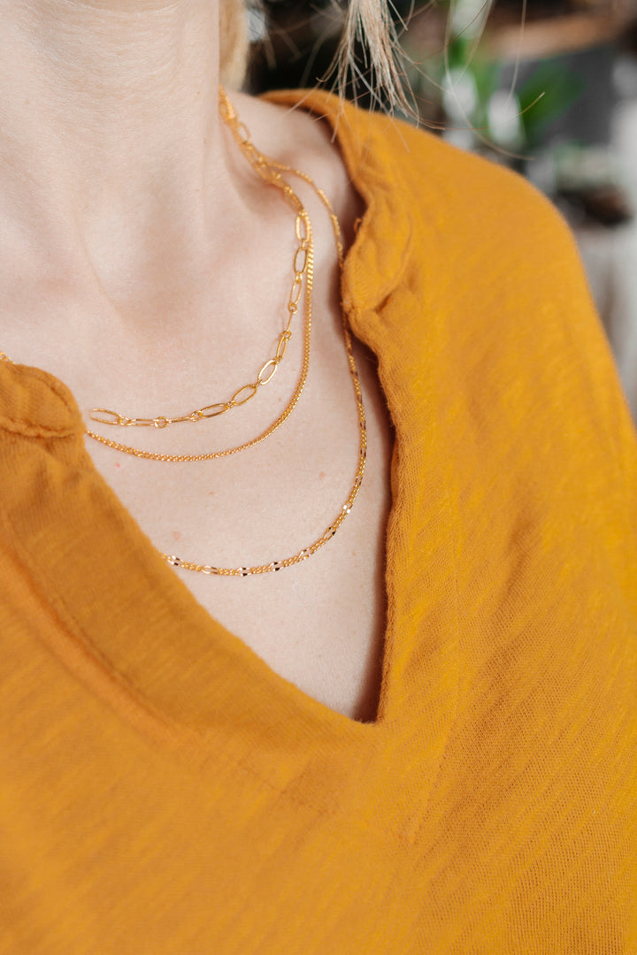 Nanaimo Gold Triple Layer Chain Necklace