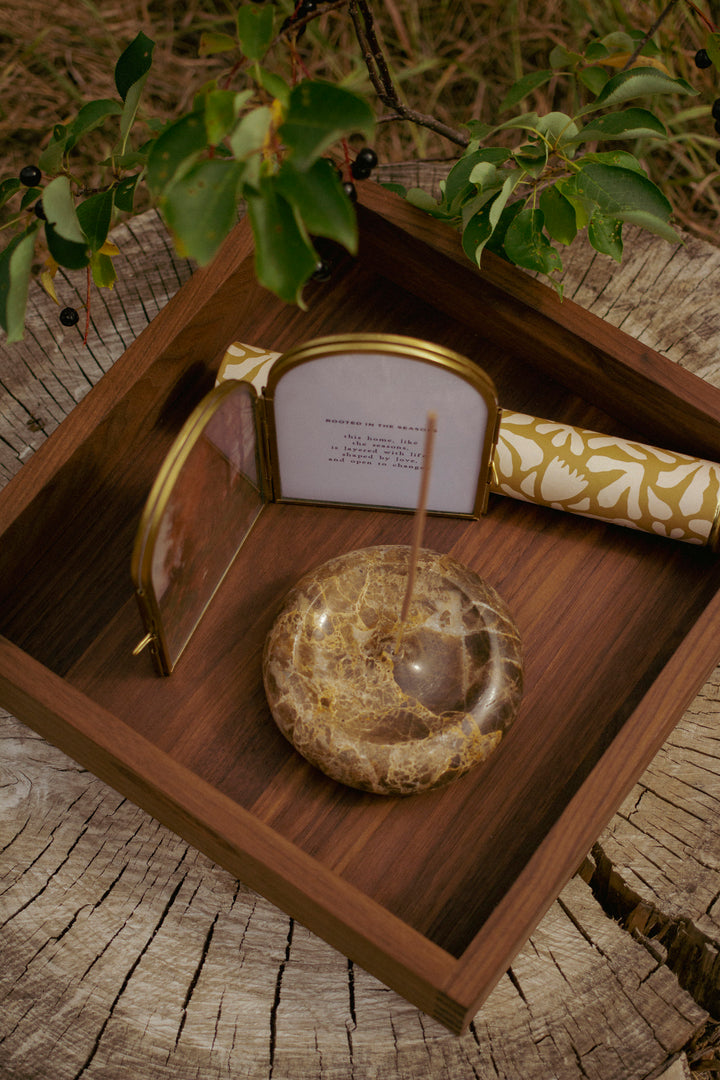 Brown Marble Incense Holder