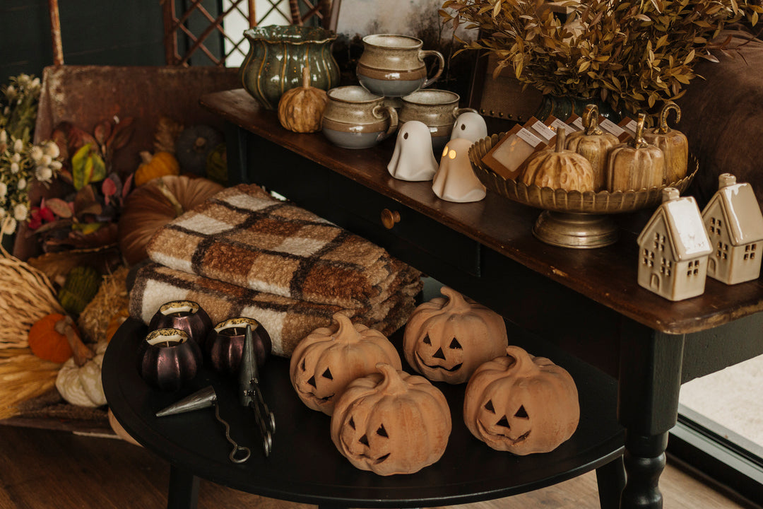 Hand-Carved Wooden Pumpkin