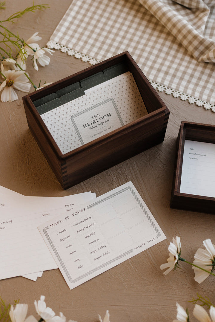 The Heirloom Walnut Recipe Box