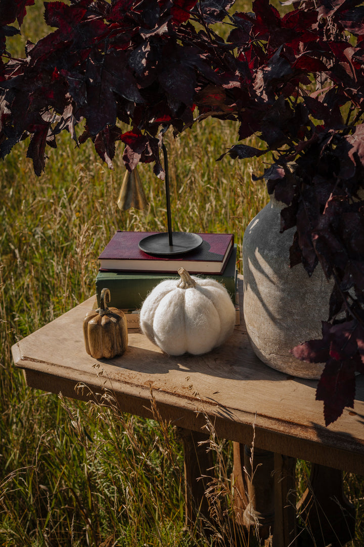 Large White Felt Pumpkin