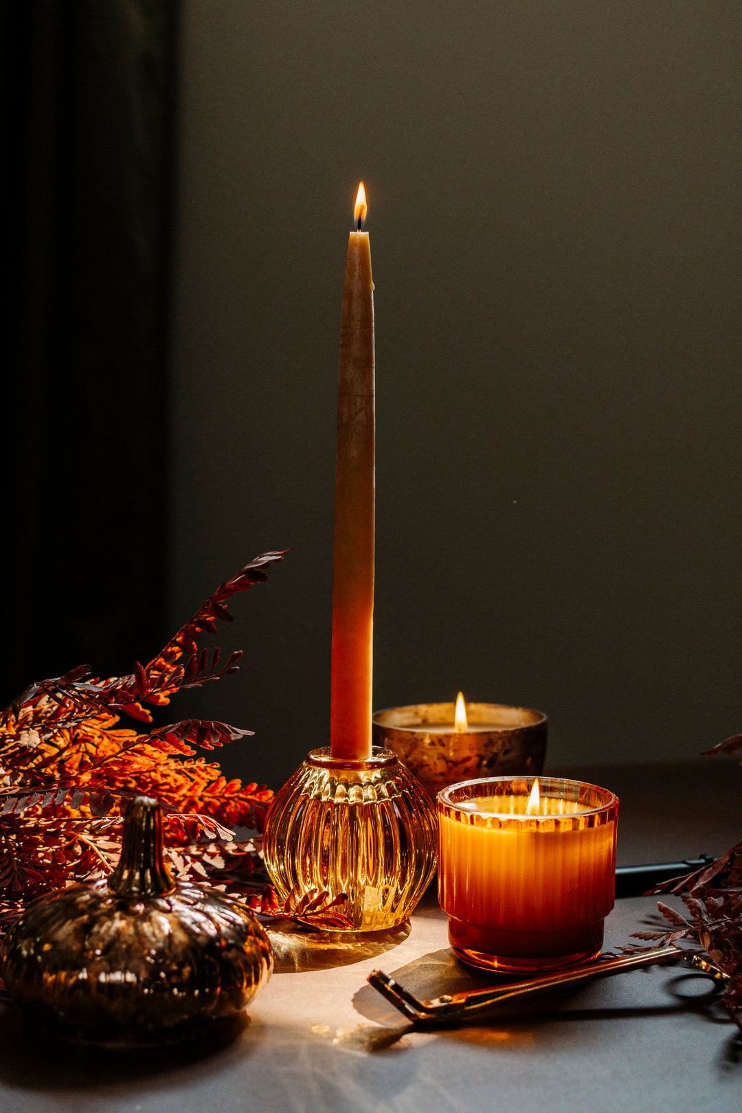 Amber Reversible Candle Holder